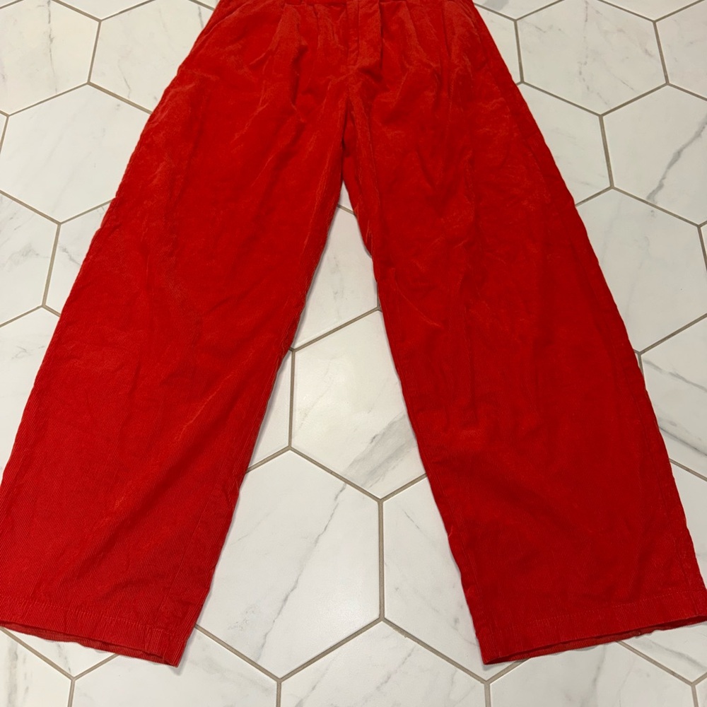 BDG Urban Outfitters‎ Grandpa 100% Cotton Red Corduroy Baggy Trouser Pant Size 0 - Picture 5 of 15